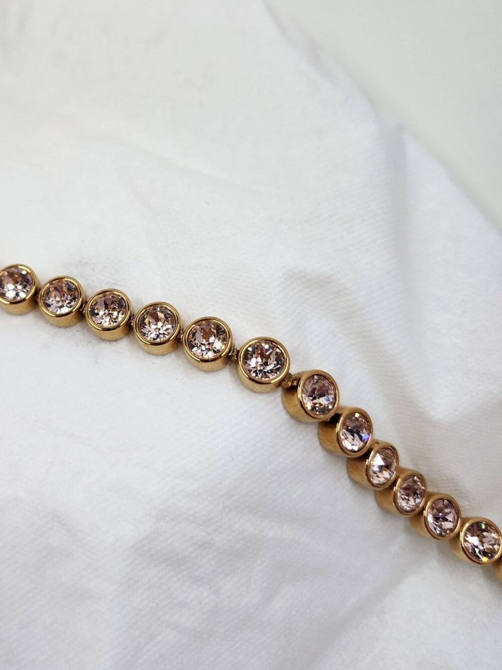Touchstone Crystal Rose Gold Silk Ice Bracelet